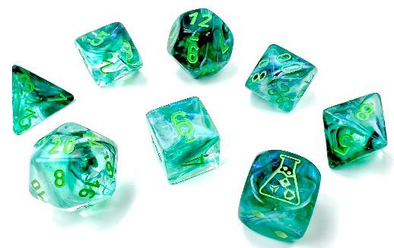  Chessex Polyhedral Set Borealis Kelp/Light Green