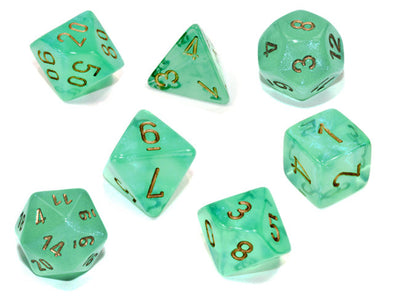  Chessex Polyhedral Set Borealis Light Green/Gold Luminary