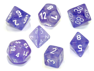  Chessex Polyhedral Set Borealis Purple/White Luminary