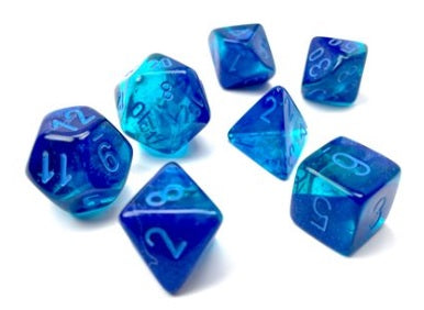  Chessex Polyhedral Set Gemini Blue-Blue/Light Blue Luminary