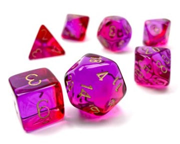  Chessex Polyhedral Set Gemini Translucent Red-Violet/Gold