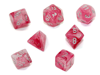  Chessex Polyhedral Set Ghostly Glow Pink/Silver