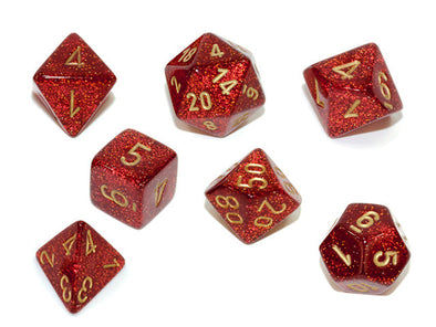  Chessex Polyhedral Set Glitter Ruby Red/Gold