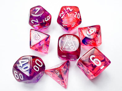  Chessex Lab Dice Polyhedral Set - Black Light Special/White Nebula