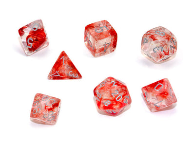  Chessex Polyhedral Set Nebula Red/Silver Luminary