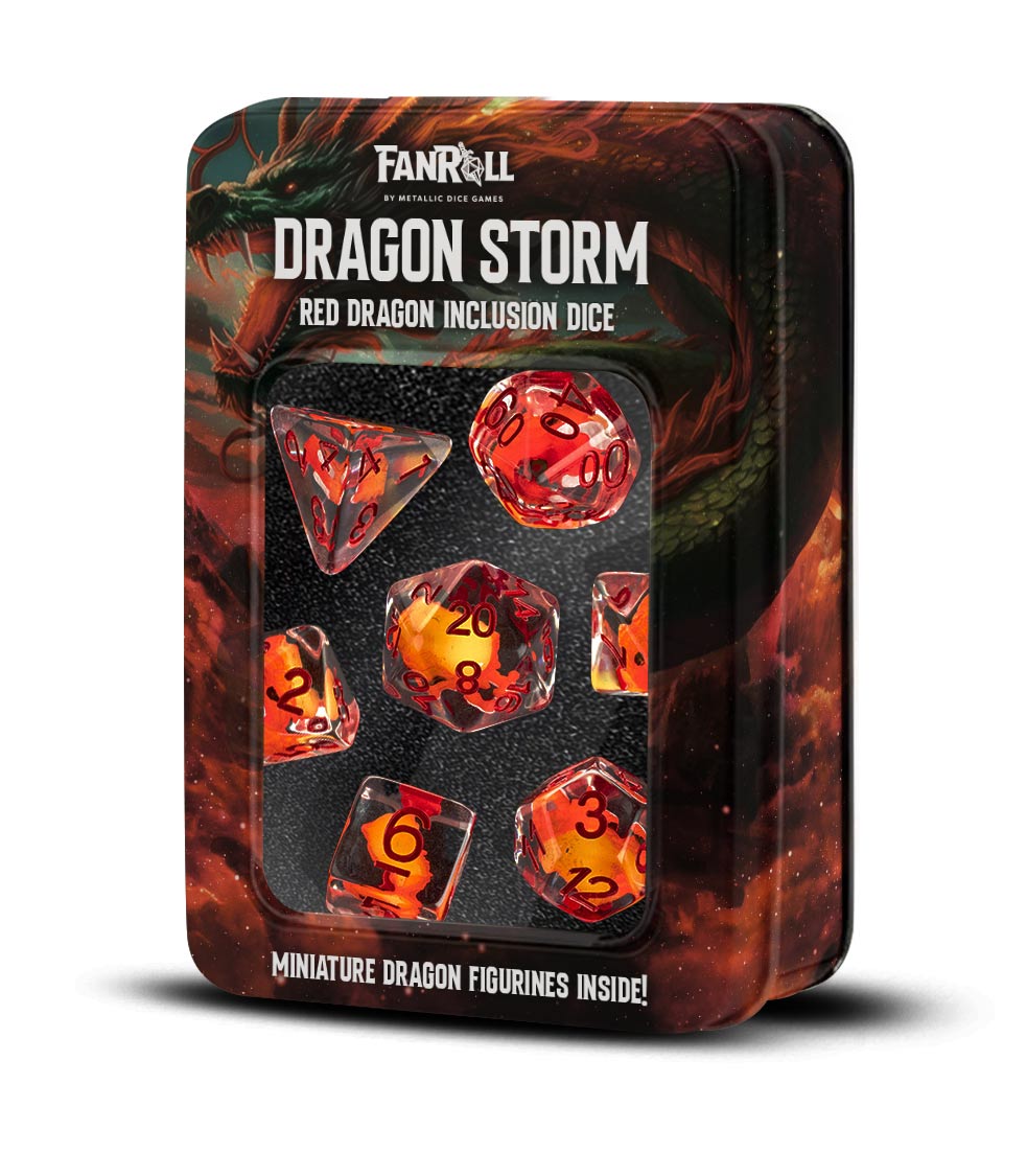  Fanroll Polyhedral Set Dragon Storm Red Dragon