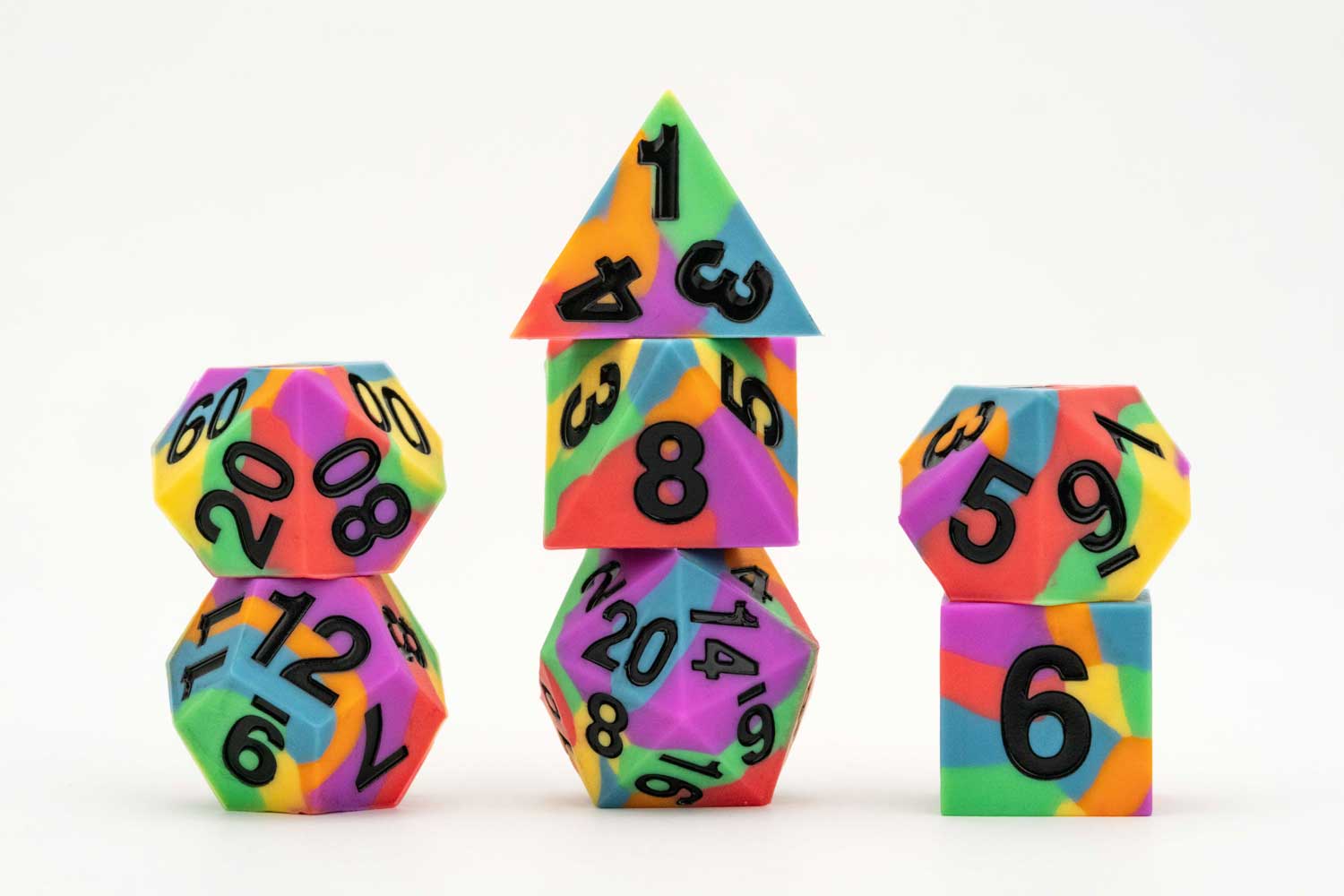  Fanroll Dice Polyhedral Set - Rainbow Flag