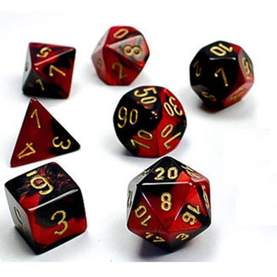  Chessex Polyhedral Set Gemini Black-Red/Gold