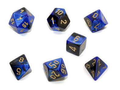  Chessex Polyhedral Set Gemini Black-Blue/Gold