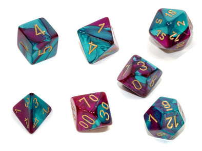  Chessex Polyhedral Set Gemini Purple-Teal/Gold