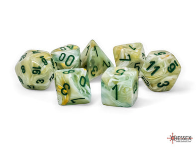  Chessex Polyhedral Set Marble Green/Dark Green