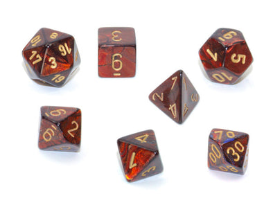  Chessex Polyhedral Set Scarab Blue Blood/Gold