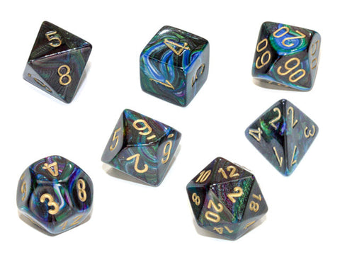  Chessex Polyhedral Set Lustrous Shadow/Gold