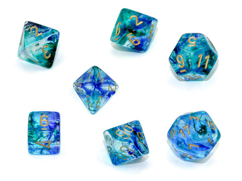  Chessex Polyhedral Set Nebula Oceanic/Gold