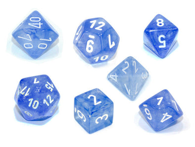  Chessex Polyhedral Set Borealis Sky Blue/White Luminary
